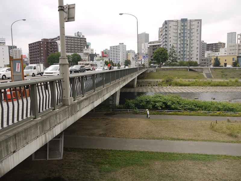 豊平橋(札幌市中央区・豊平区) 終点右側から撮影した豊平橋
